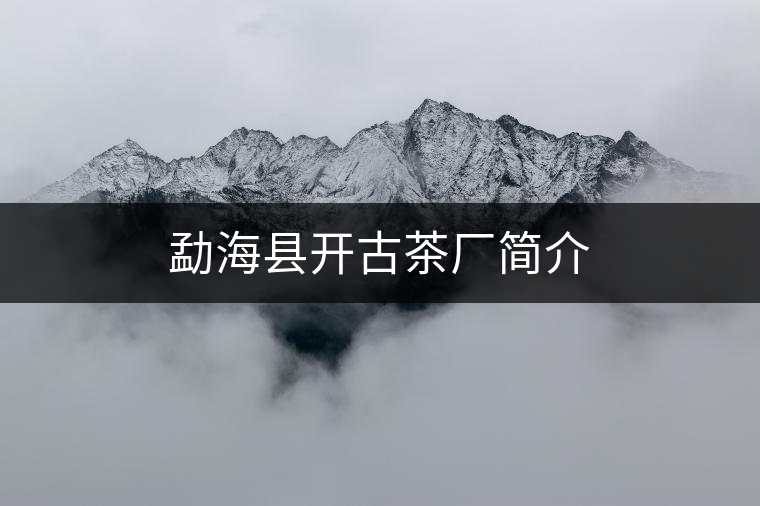 勐海縣開古茶廠簡介 勐海縣開古茶廠簡介