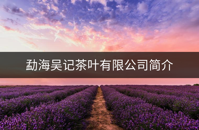 勐海吳記茶葉有限公司簡介 勐海吳記茶葉有限公司簡介