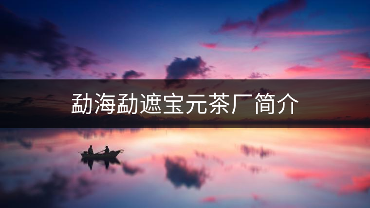 勐海勐遮寶元茶廠(chǎng)簡(jiǎn)介 勐海勐遮寶元茶廠(chǎng)簡(jiǎn)介