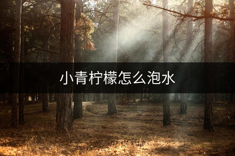 小青檸檬怎么泡水