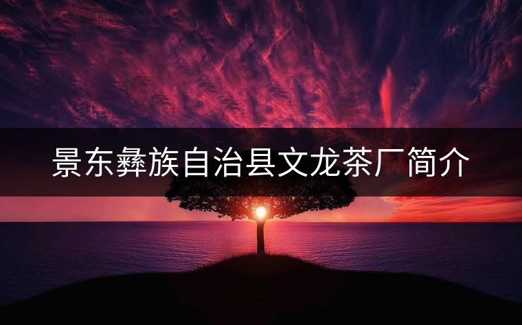 景東彝族自治縣文龍茶廠簡介 景東彝族自治縣文龍茶廠簡介
