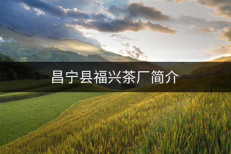 昌寧縣福興茶廠簡介 昌寧縣福興茶廠簡介