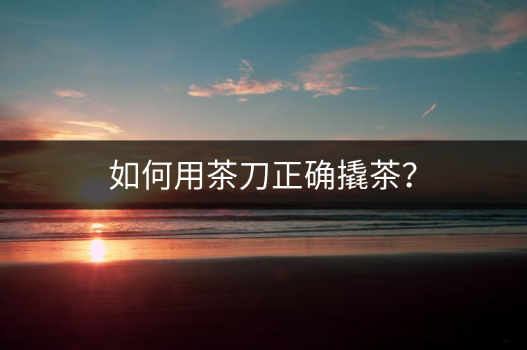 如何用茶刀正確撬茶？