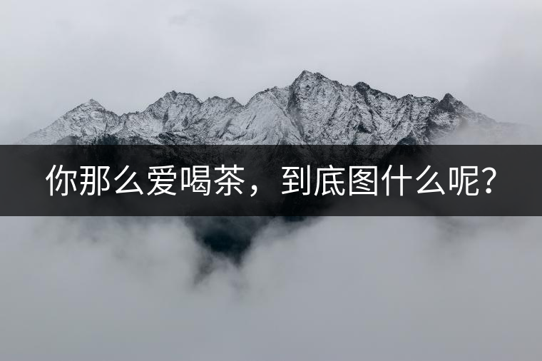 你那么愛喝茶，到底圖什么呢？