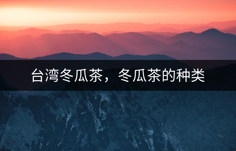臺灣冬瓜茶，冬瓜茶的種類