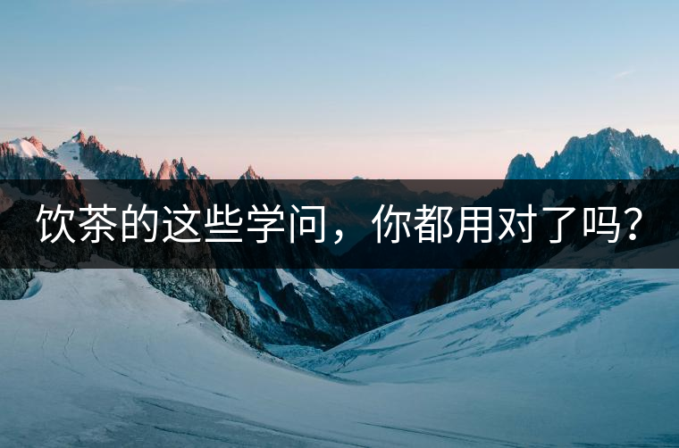 飲茶的這些學(xué)問，你都用對了嗎？