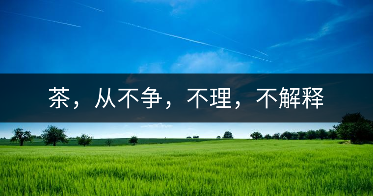 茶，從不爭，不理，不解釋