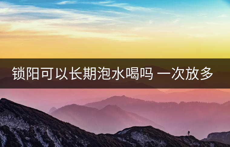 鎖陽可以長期泡水喝嗎 一次放多少