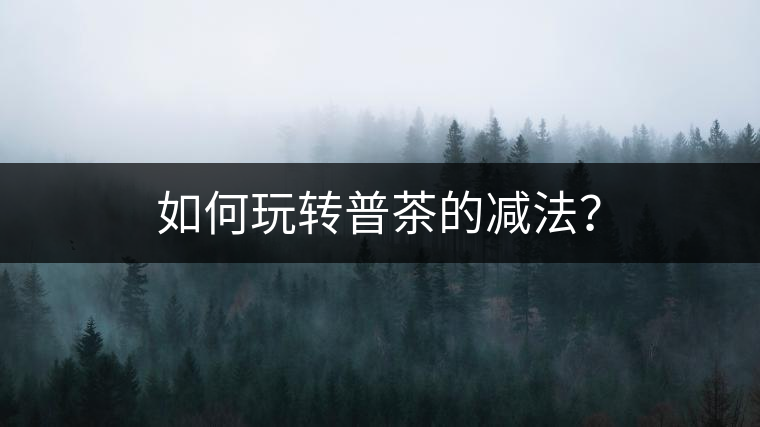 如何玩轉(zhuǎn)普茶的減法？