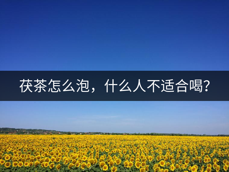 茯茶怎么泡，什么人不適合喝？