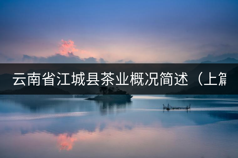 云南省江城縣茶業(yè)概況簡述(上篇) 云南省江城縣茶業(yè)概況簡述(上篇)