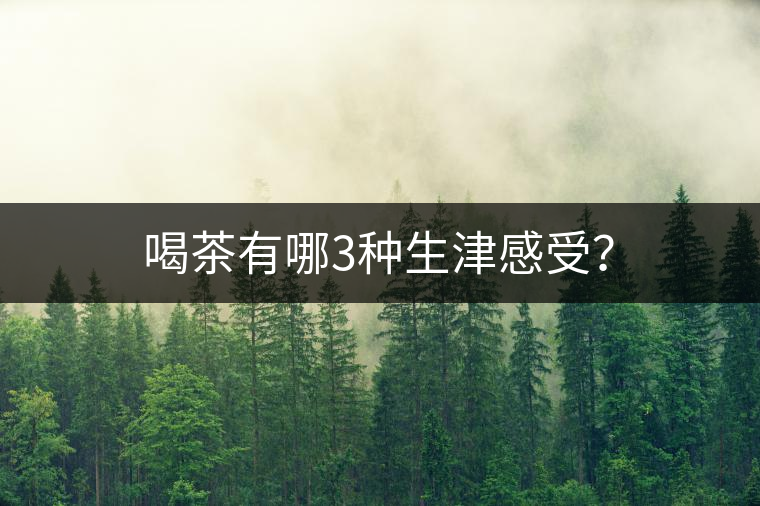 喝茶有哪3種生津感受？