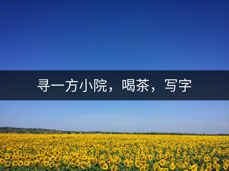 尋一方小院，喝茶，寫字