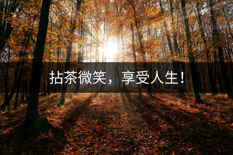 拈茶微笑，享受人生！