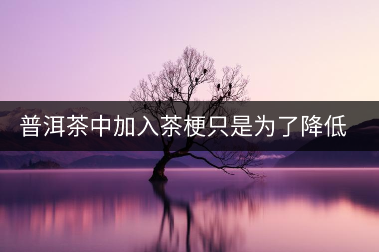 普洱茶中加入茶梗只是為了降低成本？