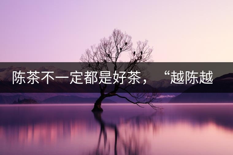 陳茶不一定都是好茶，“越陳越香”也要看茶種類！