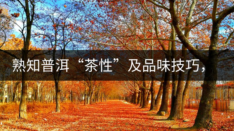 熟知普洱“茶性”及品味技巧，方能品出好茶