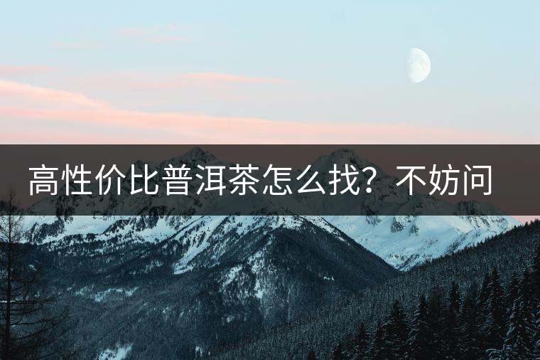 高性價比普洱茶怎么找？不妨問問你的舌尖
