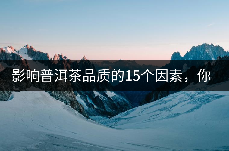 影響普洱茶品質(zhì)的15個(gè)因素，你知道幾個(gè)？