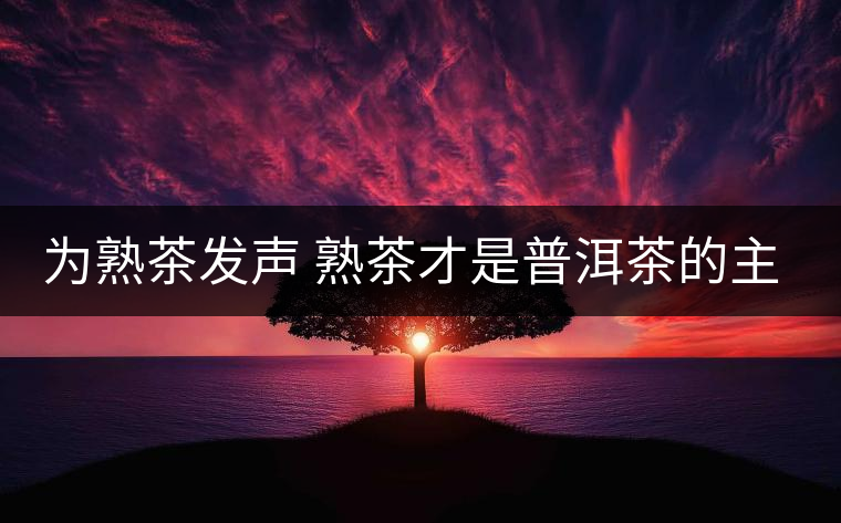 為熟茶發(fā)聲 熟茶才是普洱茶的主流 為熟茶發(fā)聲 熟茶才是普洱茶的主流
