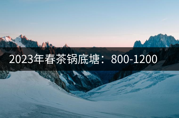 2023年春茶鍋底塘：800-1200元／公斤