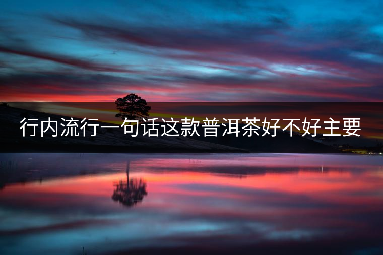 行內(nèi)流行一句話這款普洱茶好不好主要還看尾水，雖然比較片面但是也有一定道理。