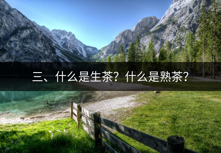 三、什么是生茶？什么是熟茶？
