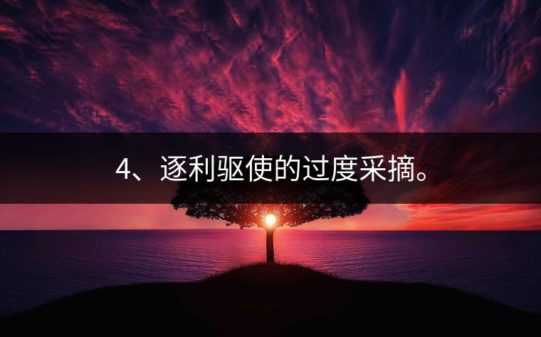 4、逐利驅(qū)使的過度采摘。