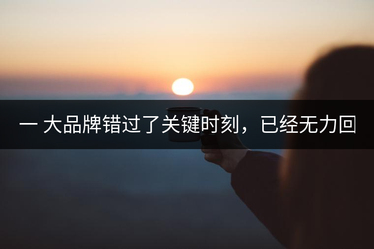 一 大品牌錯過了關(guān)鍵時刻，已經(jīng)無力回天！