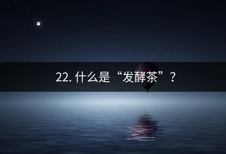 ? 22. 什么是“發(fā)酵茶”？