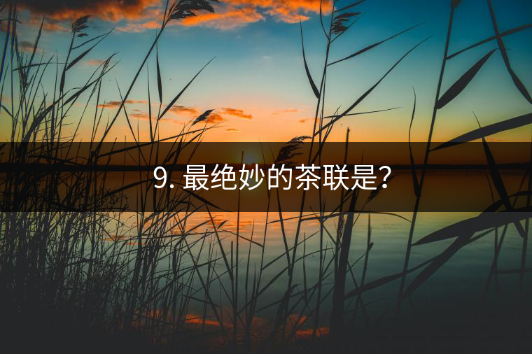? 9. 最絕妙的茶聯(lián)是？