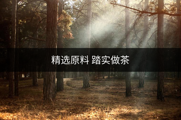 精選原料 踏實做茶
