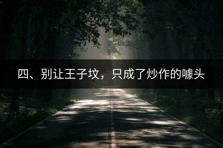 四、別讓王子墳，只成了炒作的噱頭
