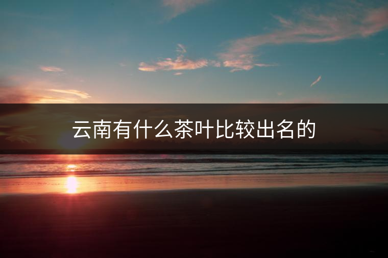 云南有什么茶葉比較出名的