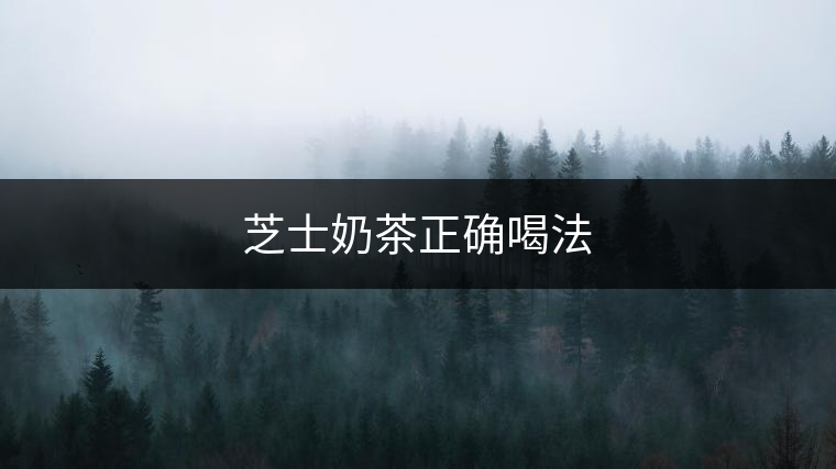 芝士奶茶正確喝法